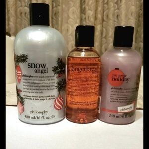 Philosophy Body Wash, Shower Gel, and Bubble Bath Set Holiday 3 Gingerbread Man